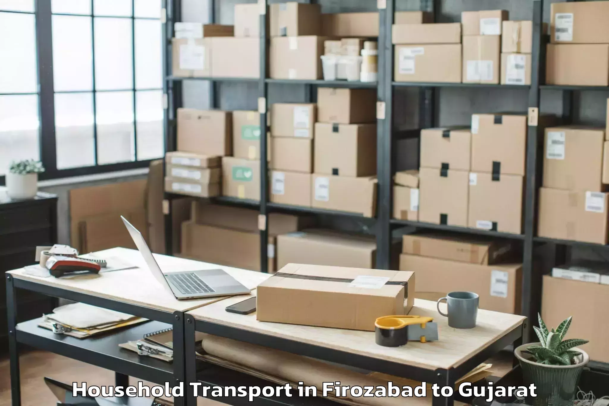 Firozabad to Dantiwada Household Transport